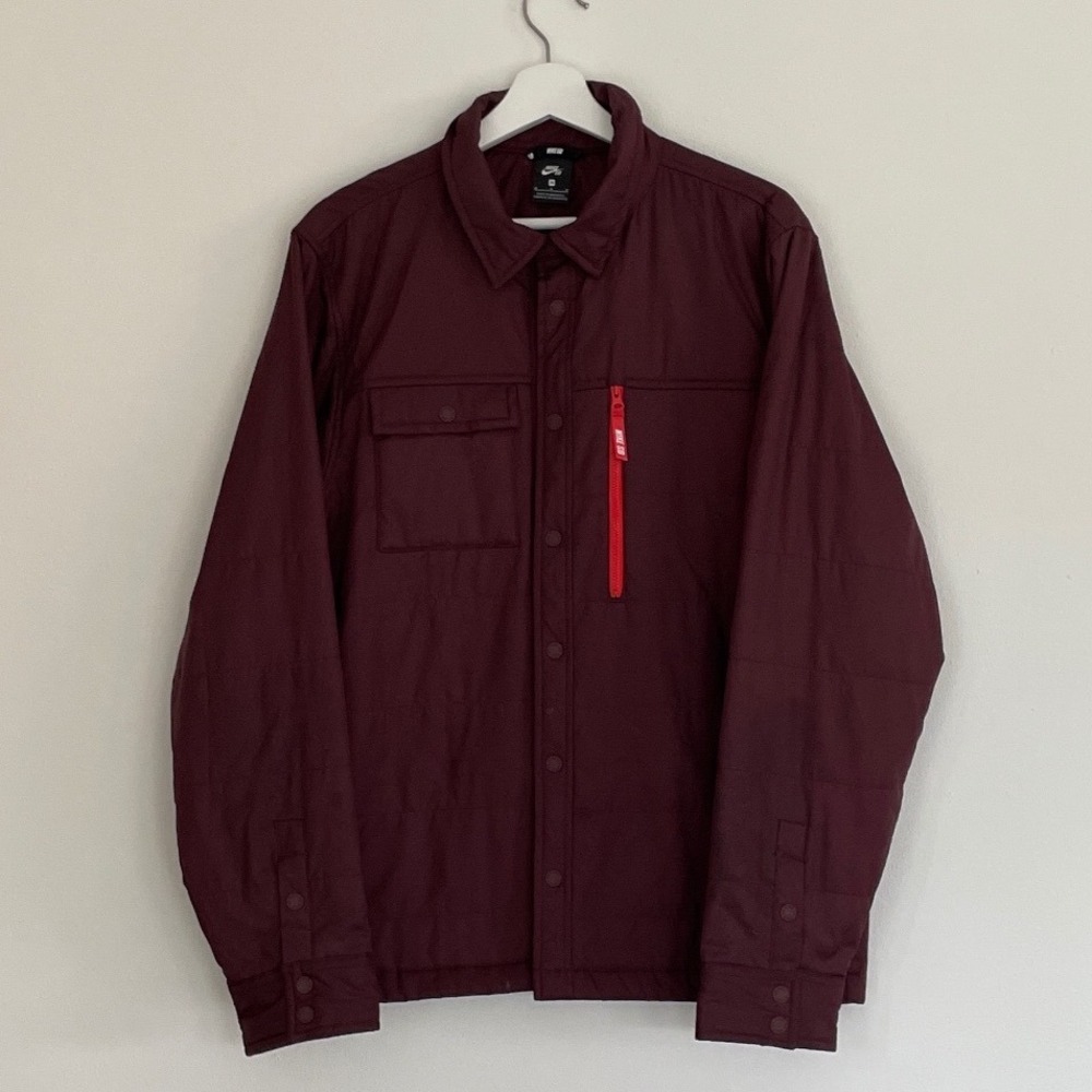 Maroon Nike SB Top LS Holgate Winterized Jacket - Men's Medium M Burgundy